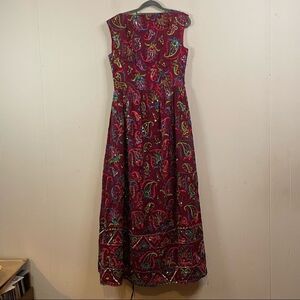 Vintage 50’s Handmade Victoria Royal Ltd. Paisley Embroidered Sequins Gown